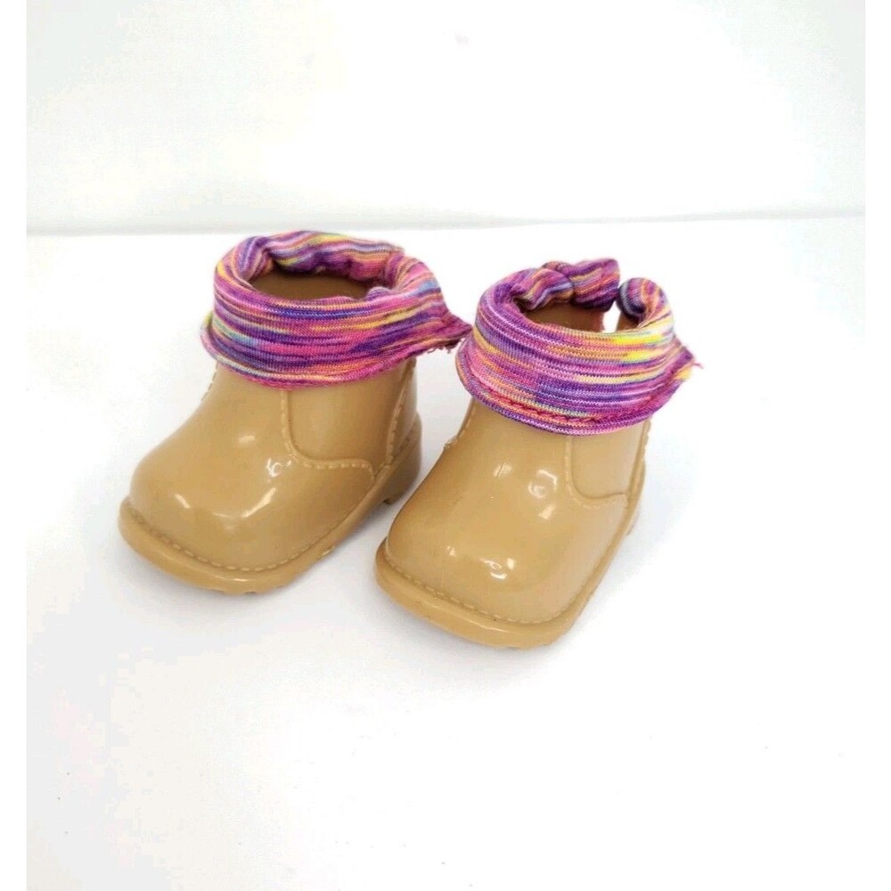 My Life As Colorful Print Knit Top Brown Booties Shoes for 18" Dolls